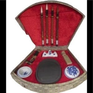 Vintage boxed Chinese calligraphy set.